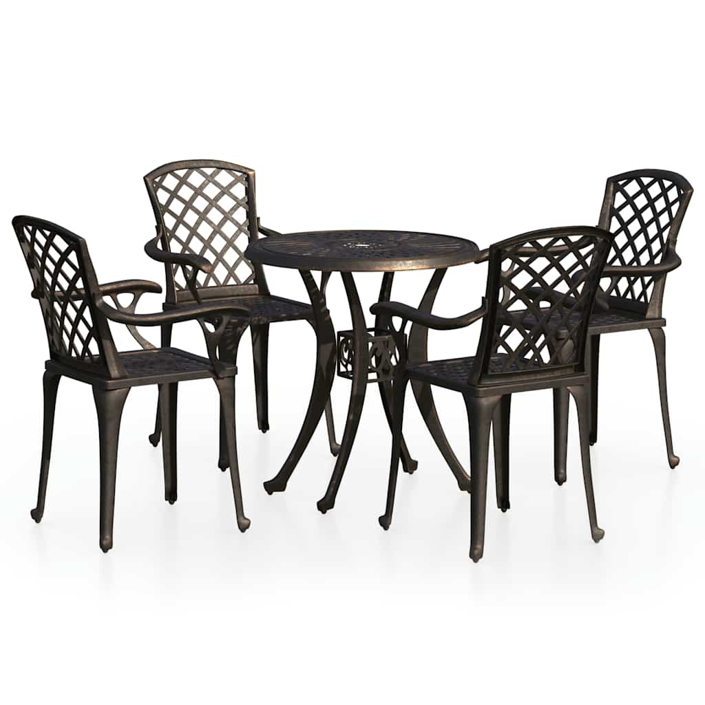 Set da Bistrot 5 pz in Alluminio Pressofuso Bronzo | homemem39