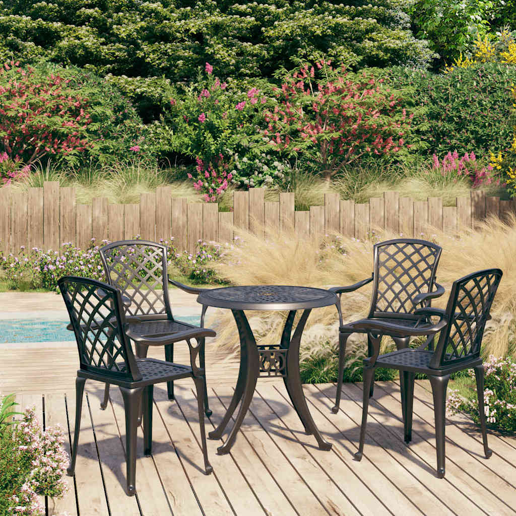 Set da Bistrot 5 pz in Alluminio Pressofuso Nero | homemem39