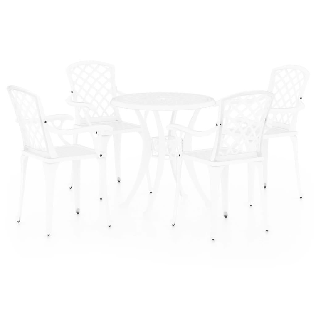 Set da Bistrot 5 pz in Alluminio Pressofuso Bianco | homemem39