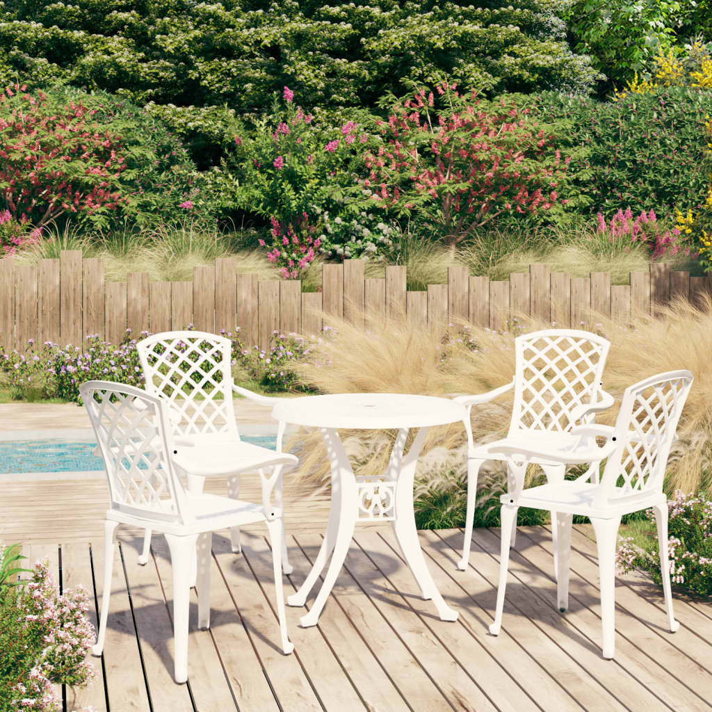 Set da Bistrot 5 pz in Alluminio Pressofuso Bianco | homemem39