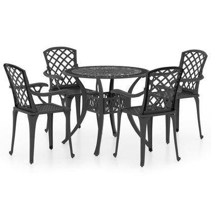 Set da Bistrot 5 pz in Alluminio Pressofuso Nero - homemem39