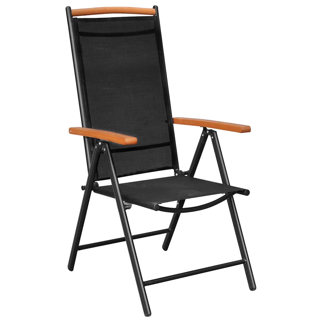 Set da Pranzo da Giardino 9 pz in Alluminio Nero | homemem39