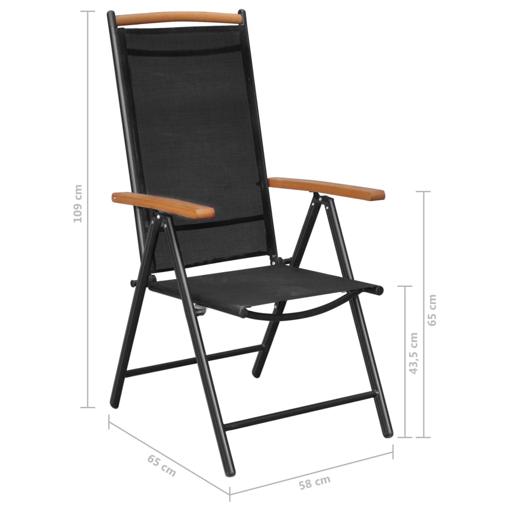 Set da Pranzo da Giardino 9 pz in Alluminio Nero - homemem39