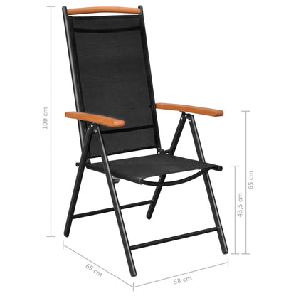 Set da Pranzo da Giardino 9 pz in Alluminio Nero - homemem39