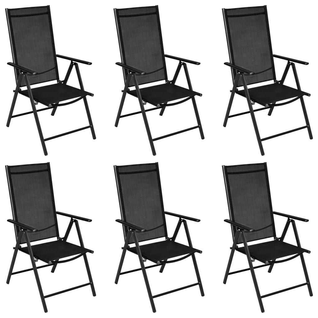 Set Mobili da Pranzo da Giardino 7 pz in Alluminio Nero - homemem39