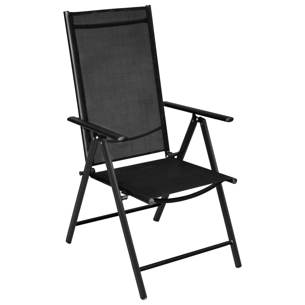 Set Mobili da Pranzo da Giardino 7 pz in Alluminio Nero - homemem39