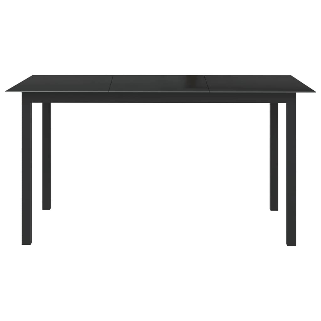 Set Mobili da Pranzo da Giardino 7 pz in Alluminio Nero - homemem39