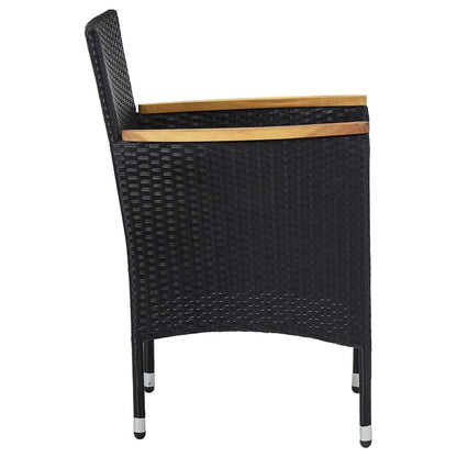 Set Mobili da Pranzo per Giardino 7 pz in Polyrattan Nero - homemem39