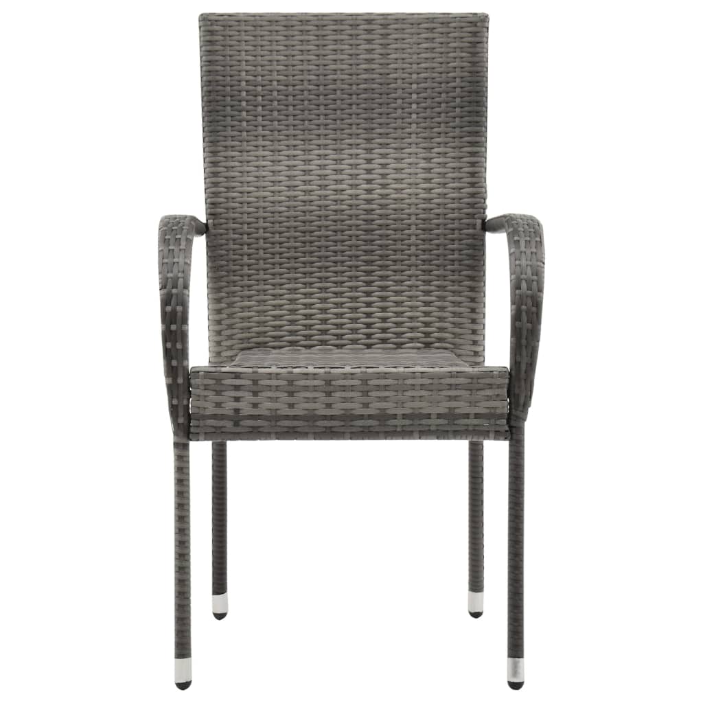 Set Mobili da Pranzo Giardino 7 pz in Polyrattan Grigio | homemem39