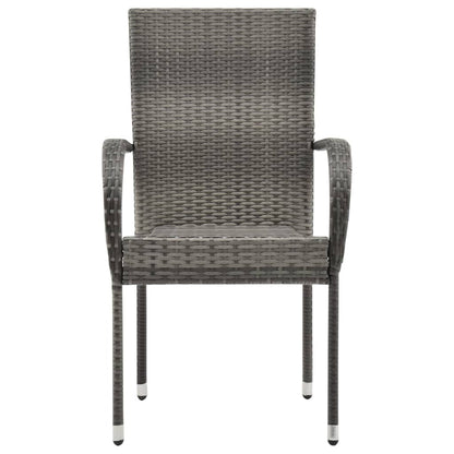 Set Mobili da Pranzo Giardino 7 pz in Polyrattan Grigio | homemem39