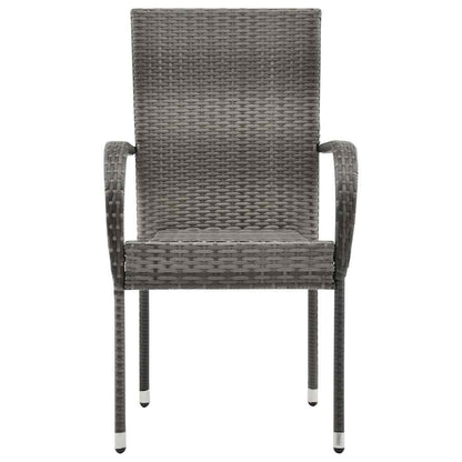 Set Mobili da Pranzo Giardino 7 pz in Polyrattan Grigio