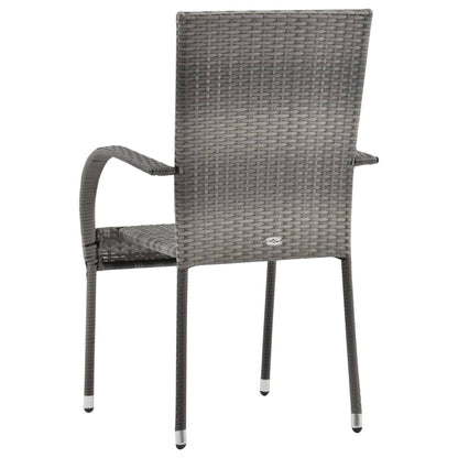 Set Mobili da Pranzo Giardino 7 pz in Polyrattan Grigio | homemem39