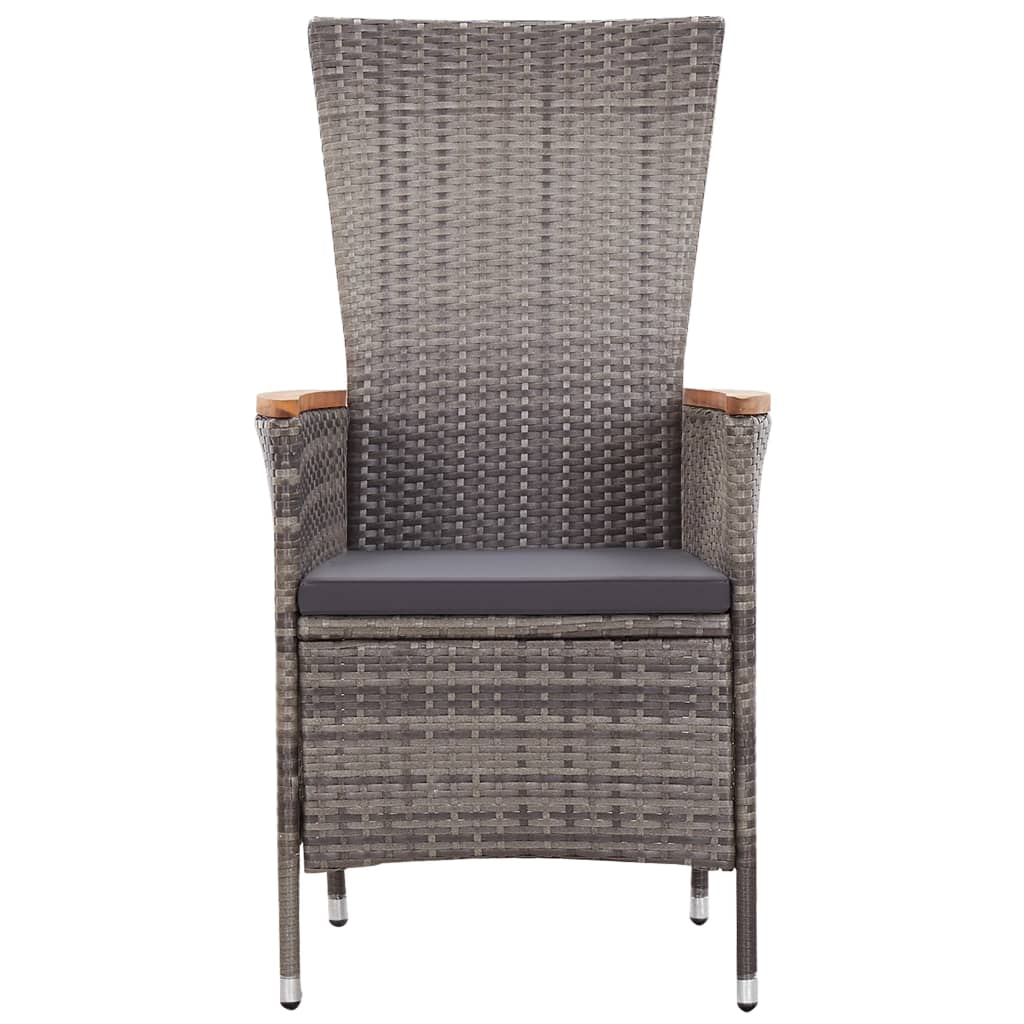 Set Mobili da Pranzo per Giardino 7 pz in Polyrattan Grigio | homemem39