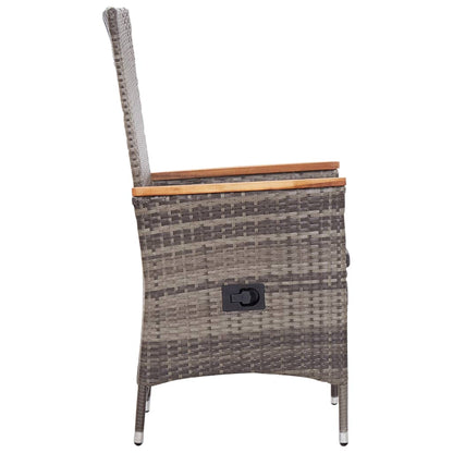 Set Mobili da Pranzo per Giardino 7 pz in Polyrattan Grigio | homemem39
