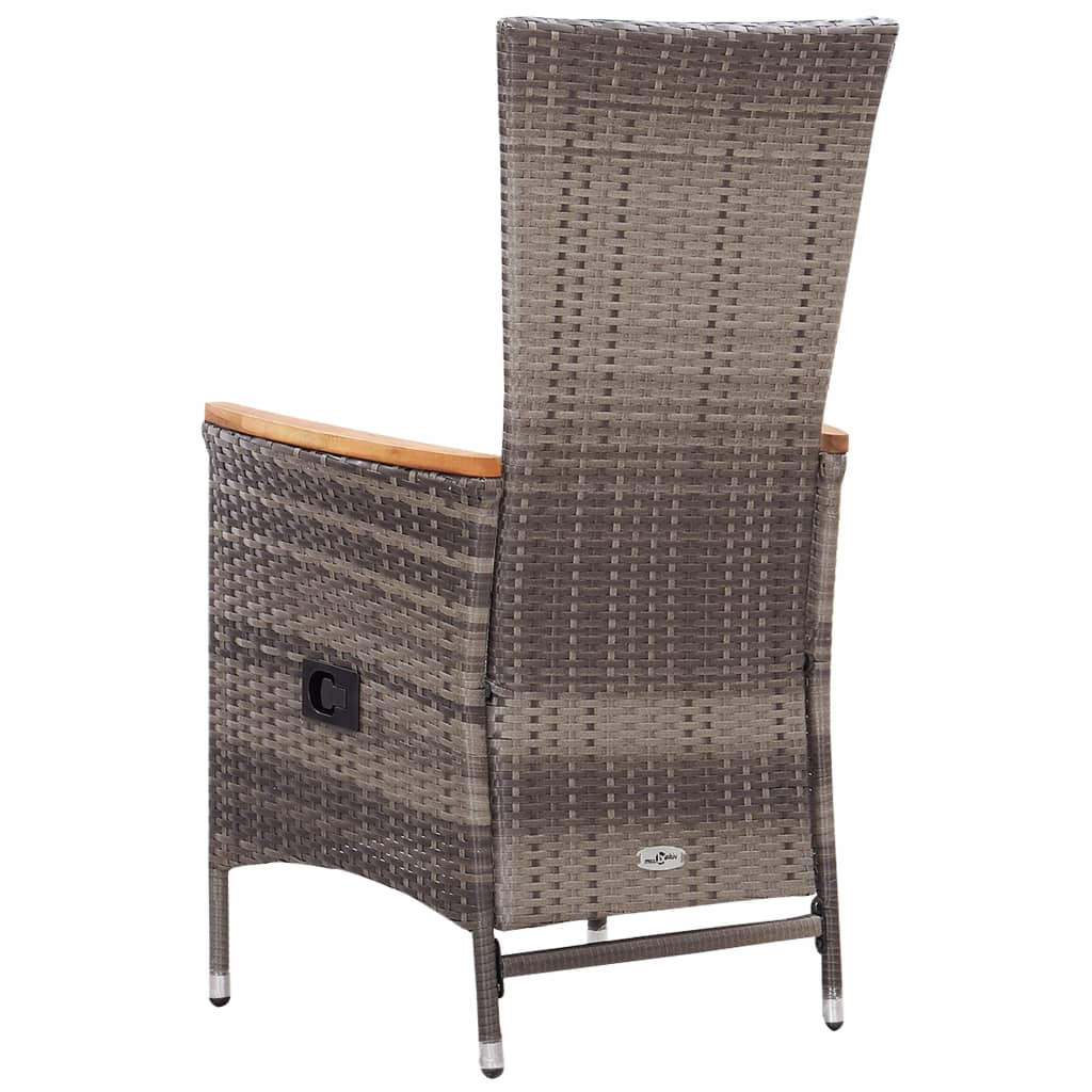 Set Mobili da Pranzo per Giardino 7 pz in Polyrattan Grigio | homemem39