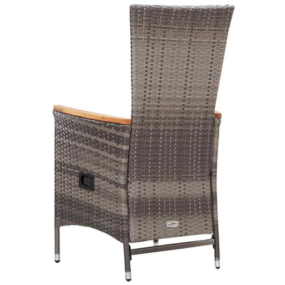 Set Mobili da Pranzo per Giardino 7 pz in Polyrattan Grigio