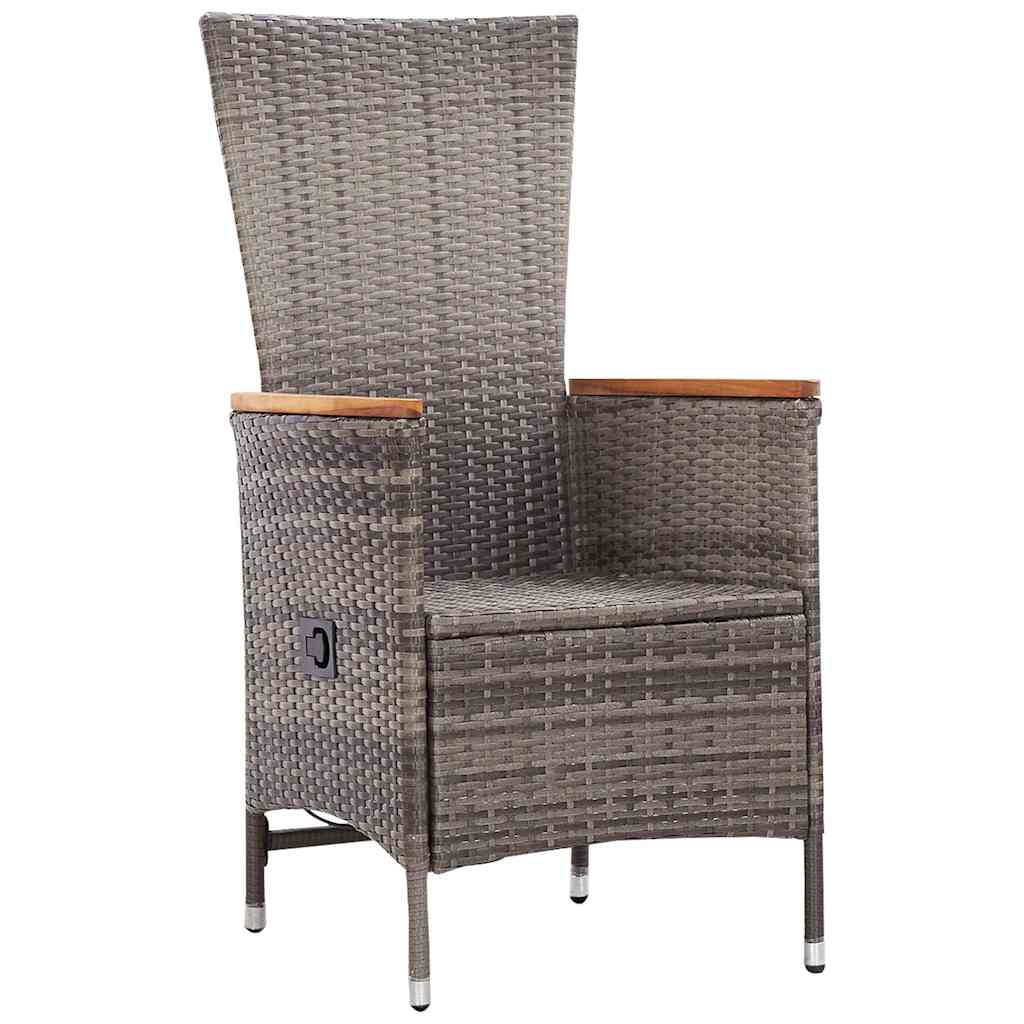 Set Mobili da Pranzo per Giardino 7 pz in Polyrattan Grigio