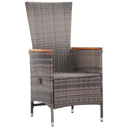 Set Mobili da Pranzo per Giardino 7 pz in Polyrattan Grigio