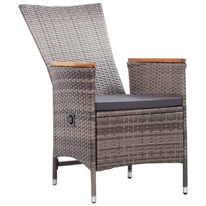 Set Mobili da Pranzo per Giardino 7 pz in Polyrattan Grigio | homemem39