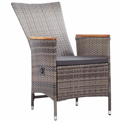 Set Mobili da Pranzo per Giardino 7 pz in Polyrattan Grigio