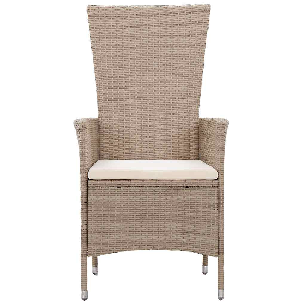 Set Mobili da Pranzo per Giardino 7 pz in Polyrattan Beige