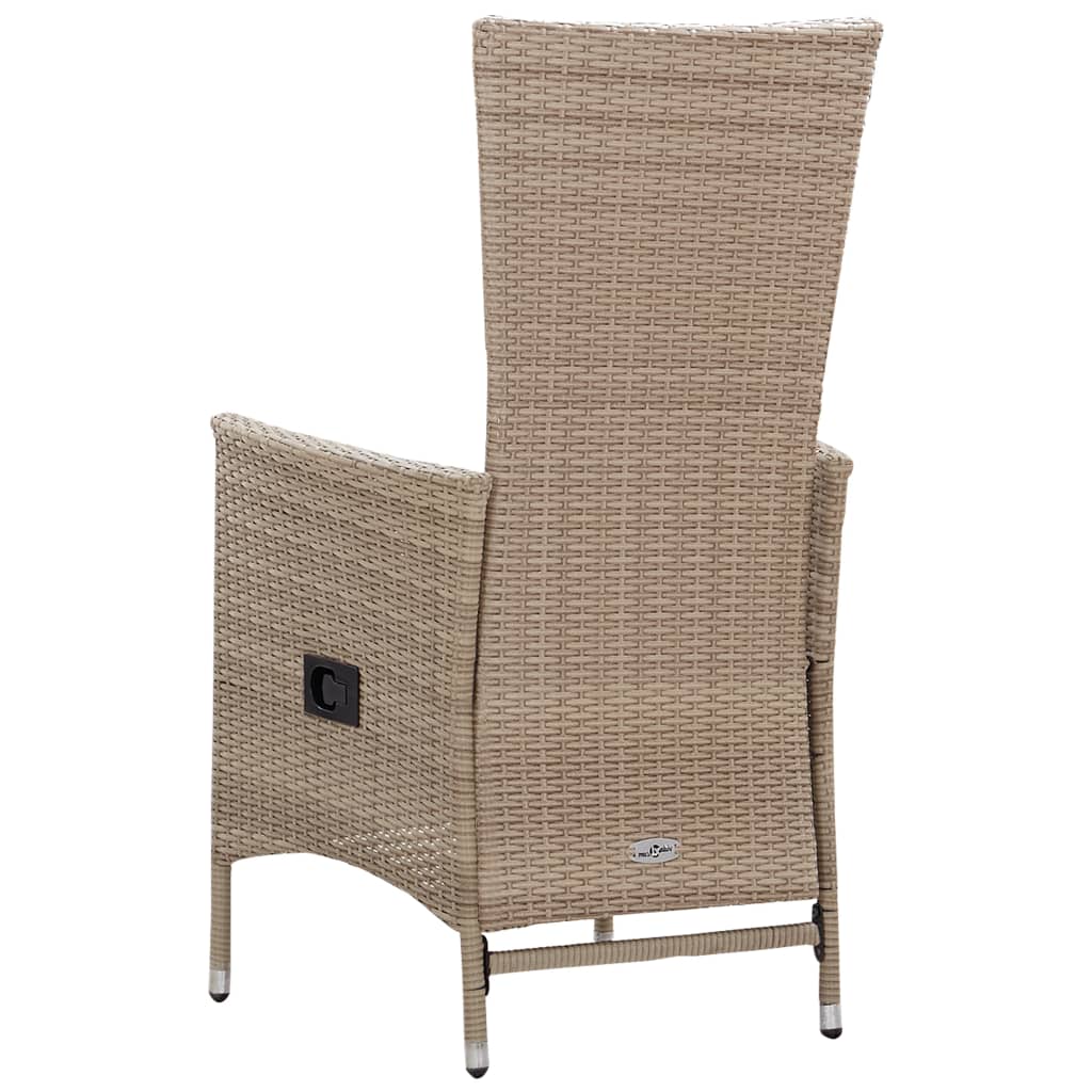 Set Mobili da Pranzo per Giardino 7 pz in Polyrattan Beige - homemem39