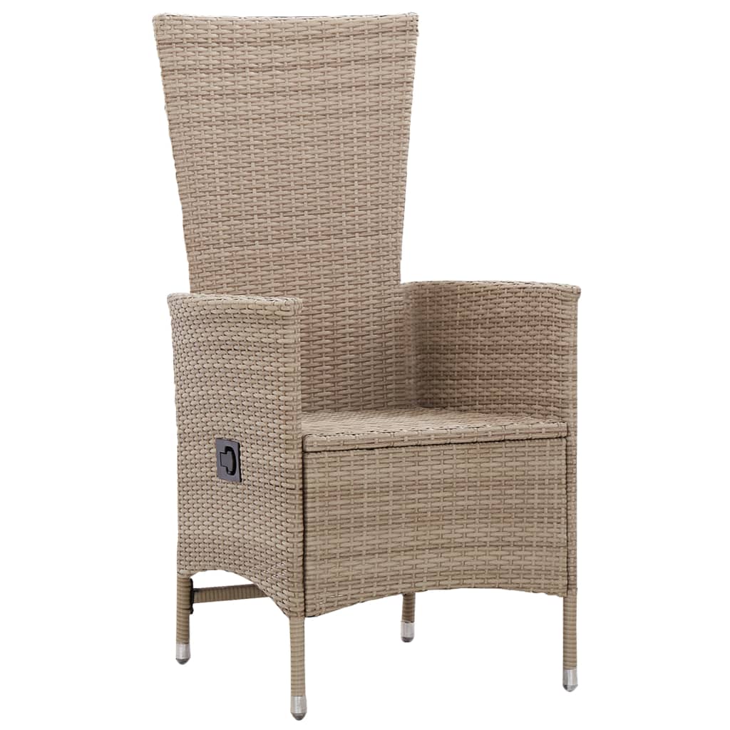 Set Mobili da Pranzo per Giardino 7 pz in Polyrattan Beige - homemem39