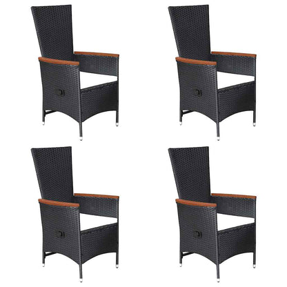 Set Mobili da Pranzo per Giardino 7 pz in Polyrattan Nero | homemem39