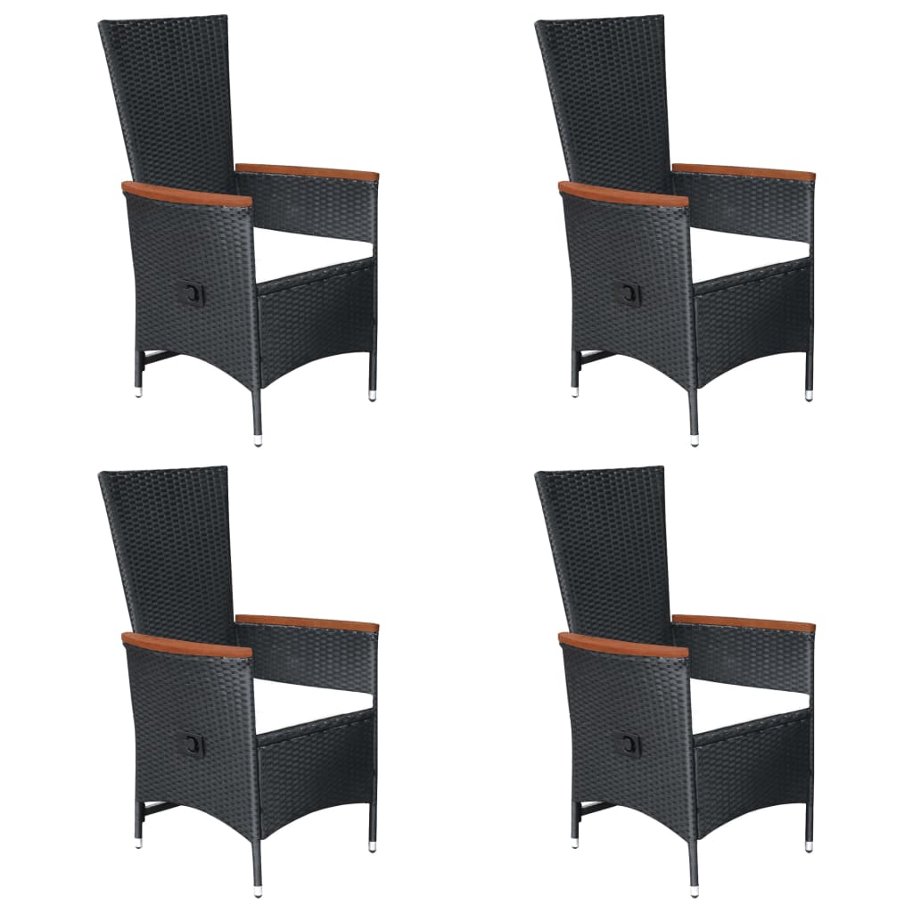 Set Mobili da Pranzo per Giardino 7 pz in Polyrattan Nero - homemem39