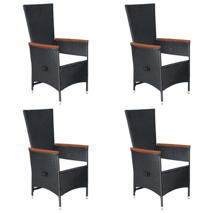 Set Mobili da Pranzo per Giardino 7 pz in Polyrattan Nero - homemem39