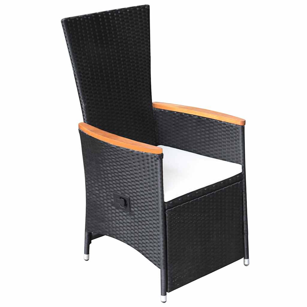 Set Mobili da Pranzo per Giardino 7 pz in Polyrattan Nero | homemem39