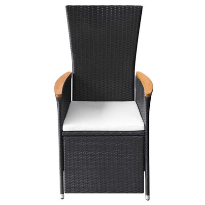 Set Mobili da Pranzo per Giardino 7 pz in Polyrattan Nero | homemem39