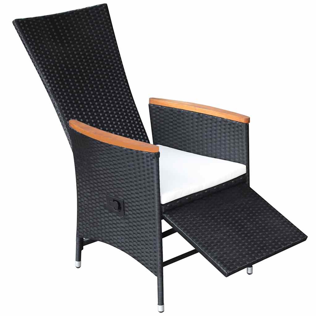 Set Mobili da Pranzo per Giardino 7 pz in Polyrattan Nero | homemem39