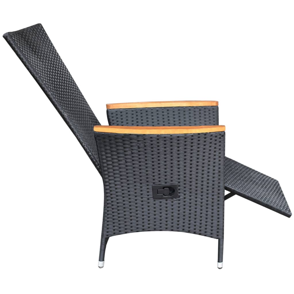 Set Mobili da Pranzo per Giardino 7 pz in Polyrattan Nero - homemem39