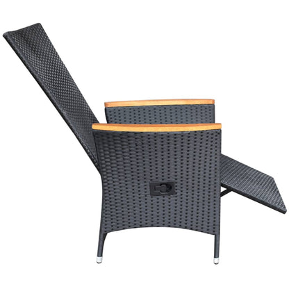 Set Mobili da Pranzo per Giardino 7 pz in Polyrattan Nero - homemem39