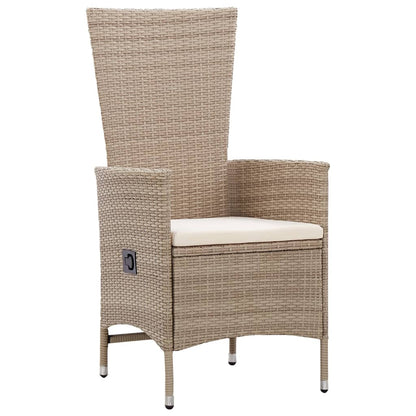 Set Mobili da Pranzo per Giardino 7 pz in Polyrattan Beige - homemem39