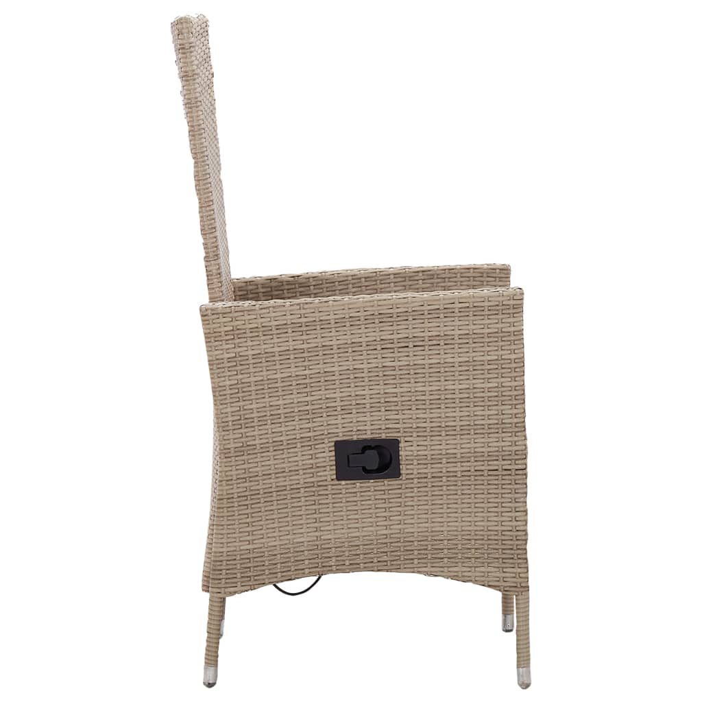 Set Mobili da Pranzo per Giardino 7 pz in Polyrattan Beige | homemem39