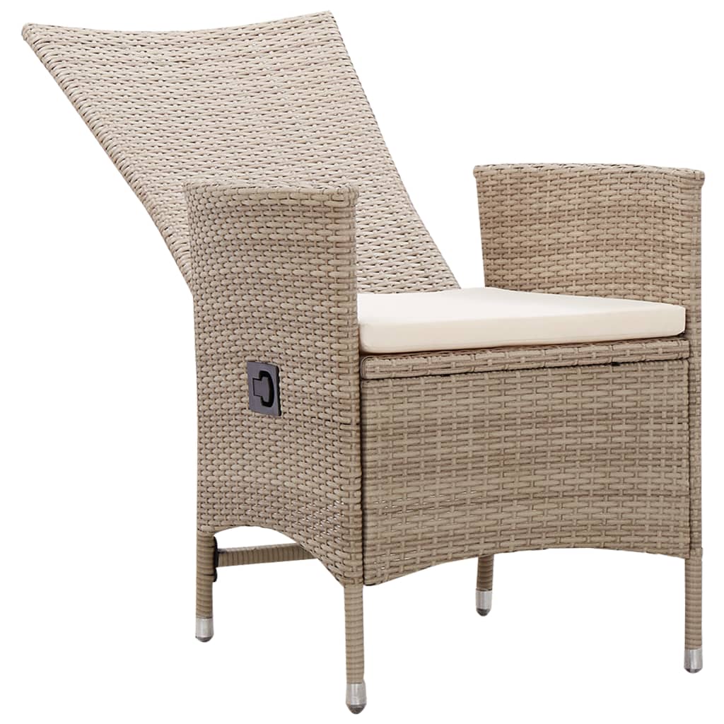 Set Mobili da Pranzo per Giardino 7 pz in Polyrattan Beige - homemem39