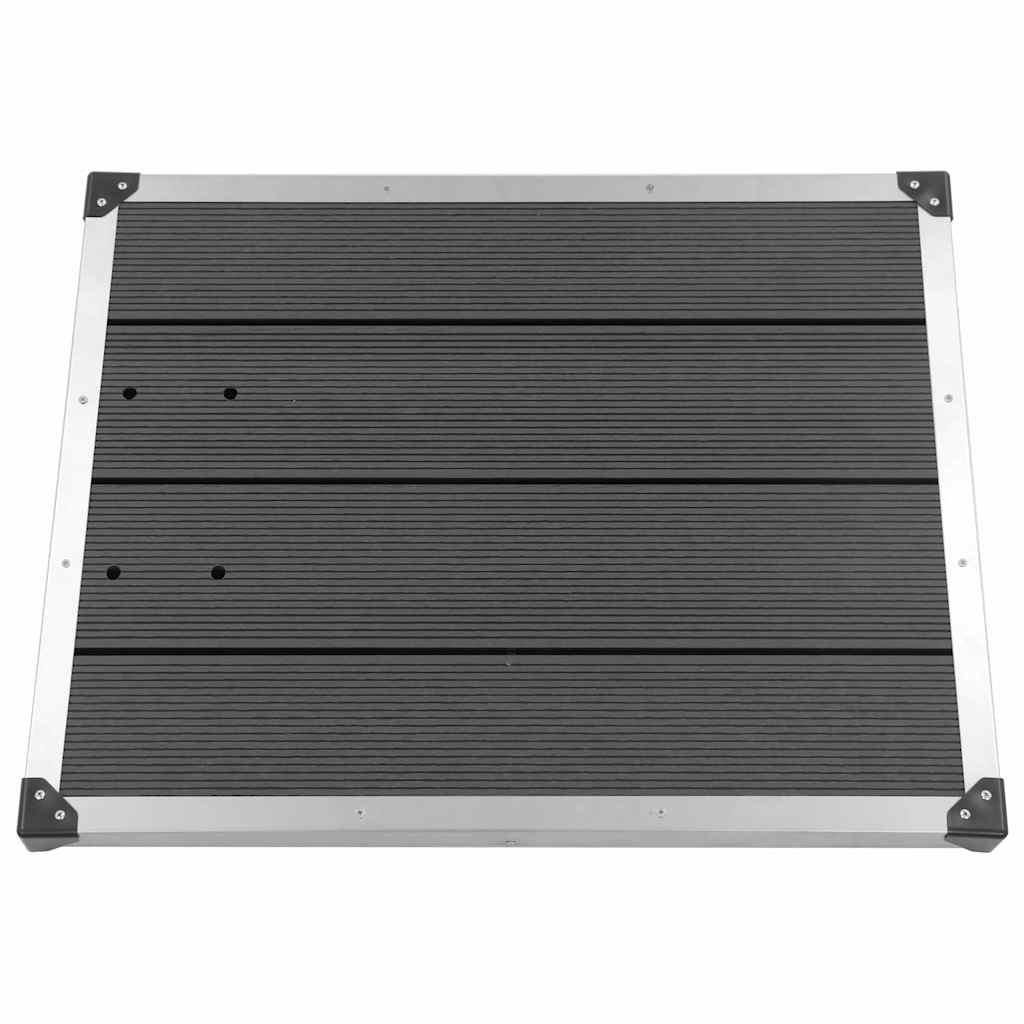 Doccia da Giardino con Base Grigia 230 cm in Acciaio Inox