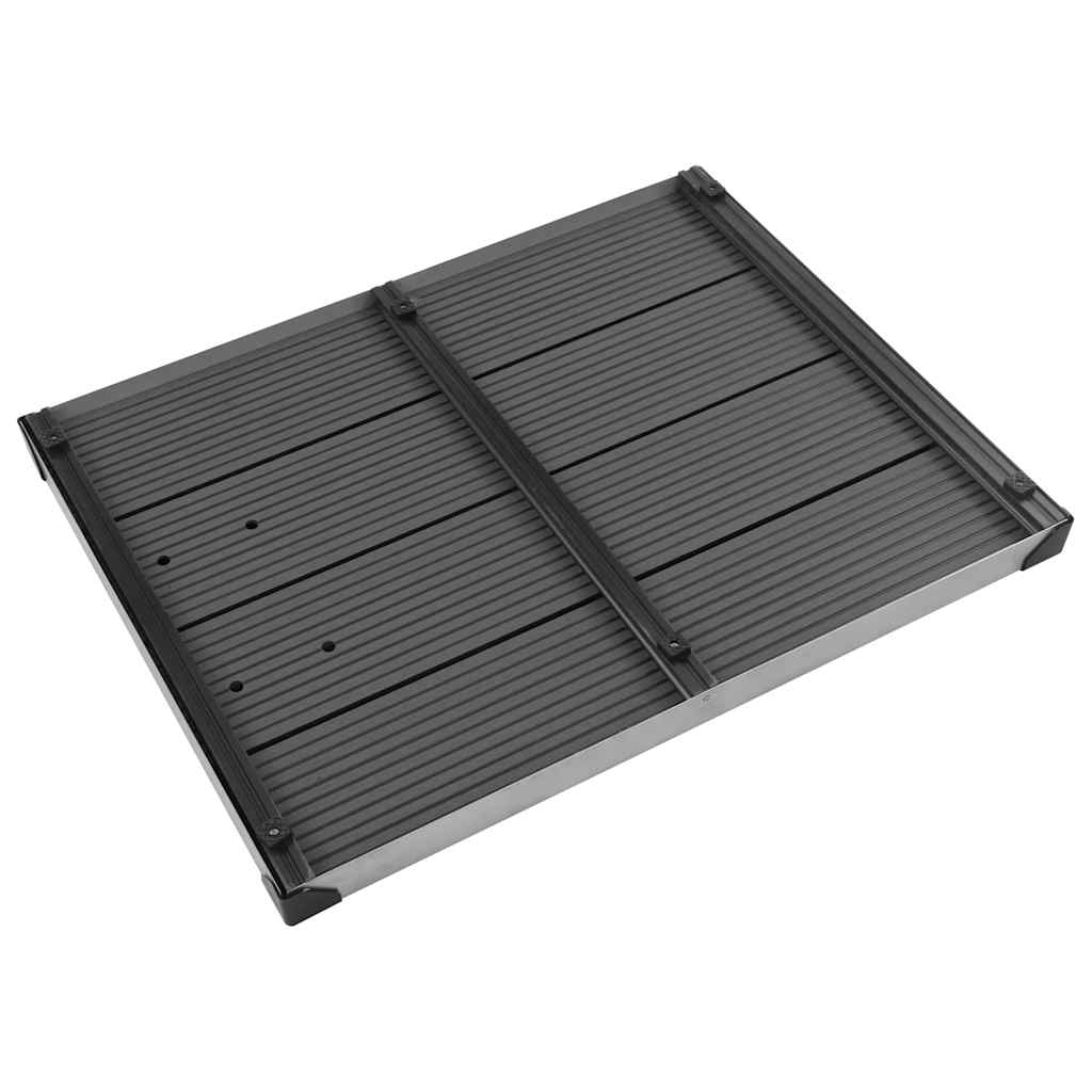 Doccia da Giardino con Base Grigia 225 cm in Acciaio Inox