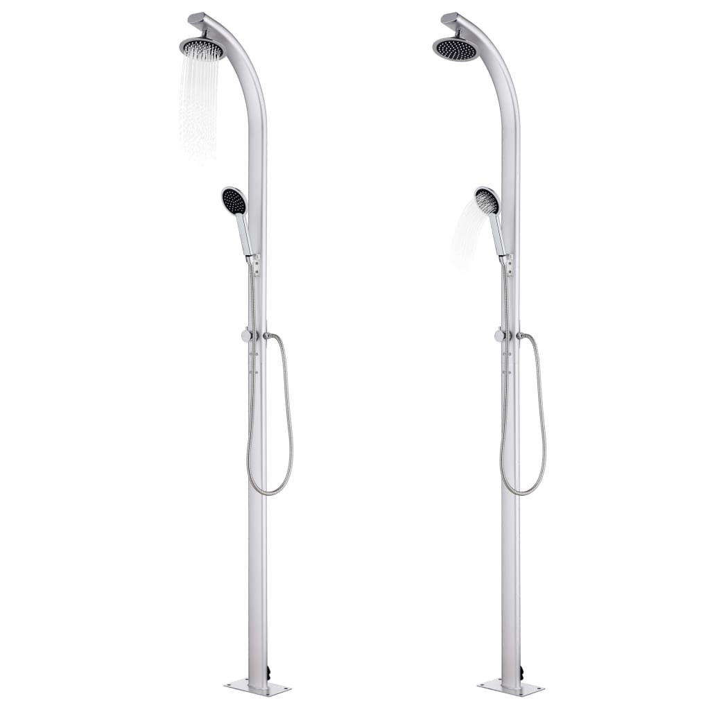 Doccia da Giardino con Base Marrone 220 cm in Alluminio | homemem39