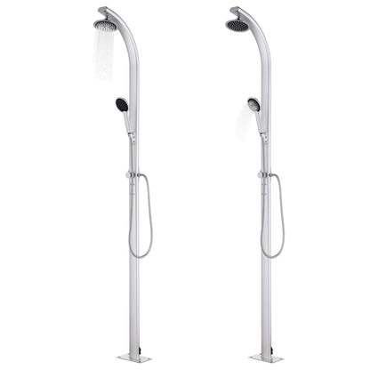 Doccia da Giardino con Base Marrone 220 cm in Alluminio | homemem39