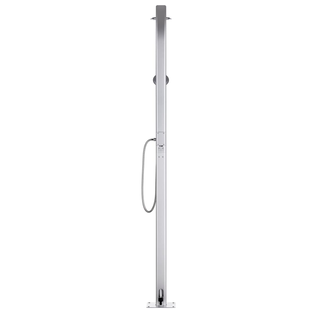 Doccia da Giardino con Base Marrone 220 cm in Alluminio | homemem39
