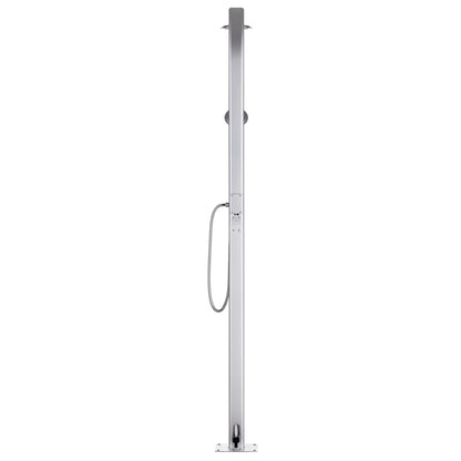 Doccia da Giardino con Base Marrone 220 cm in Alluminio | homemem39