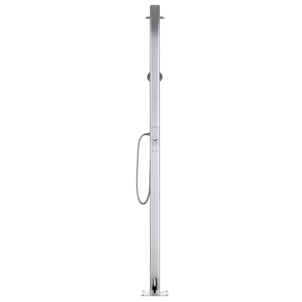 Doccia da Giardino con Base Grigia 220 cm in Alluminio | homemem39