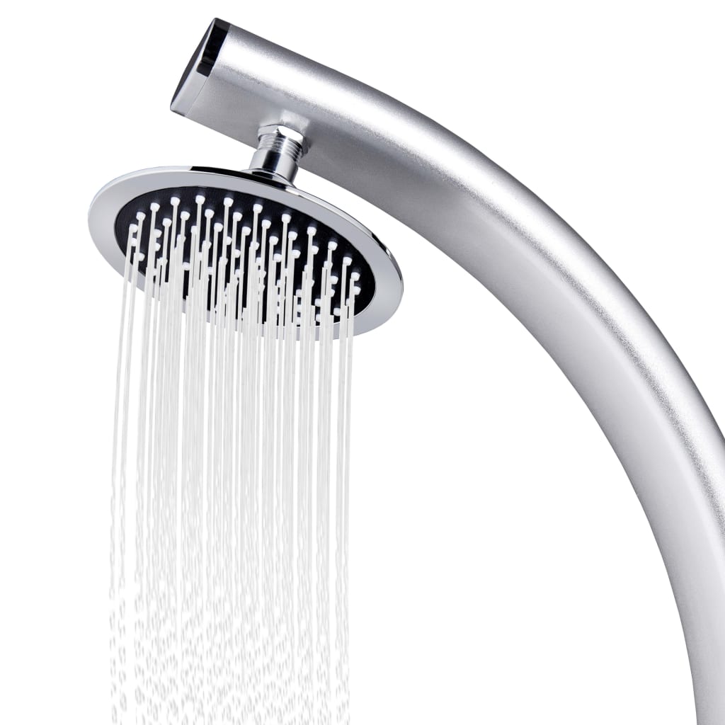 Doccia da Giardino con Base Grigia 220 cm in Alluminio | homemem39
