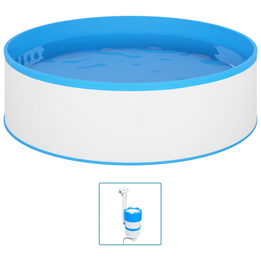 Piscina Fuori Terra con Skimmer e Pompa Sospesi 350x90cm Bianca | homemem39