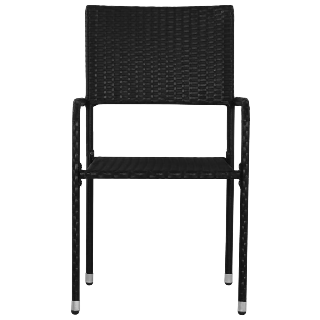 Set Mobili da Pranzo per Giardino 3 pz Polyrattan Nero