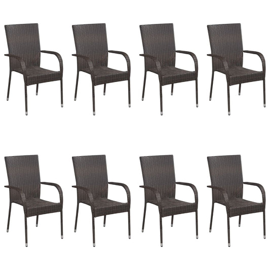 Set Mobili da Pranzo Giardino 9 pz in Polyrattan Grigio - homemem39