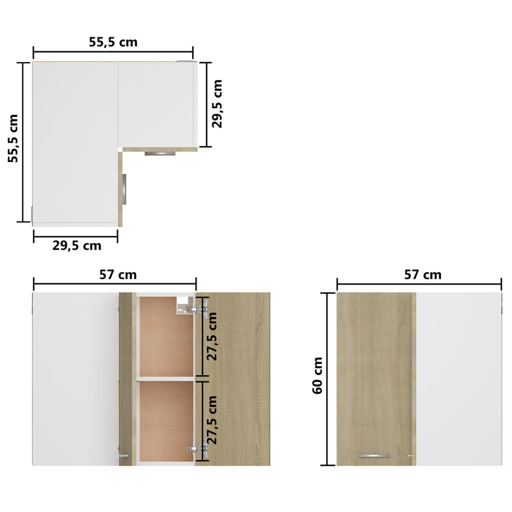 Pensile Angolare “Lyon” Rovere Sonoma 57x57x60 cm